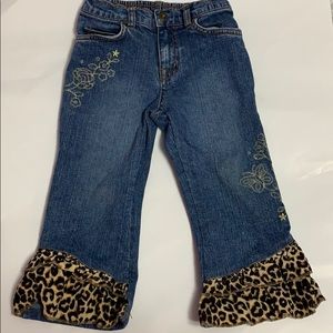 Children’s Place leopard embroidered bell bottoms